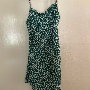 Green mini slip dress